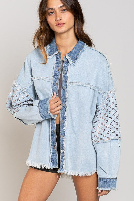 Sparkle Selena Denim Shacket
