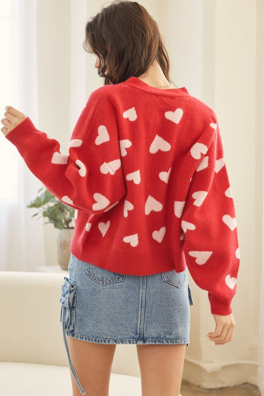 Lovely Heart Button Up Cardigan