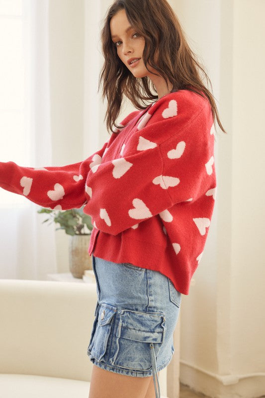 Lovely Heart Button Up Cardigan