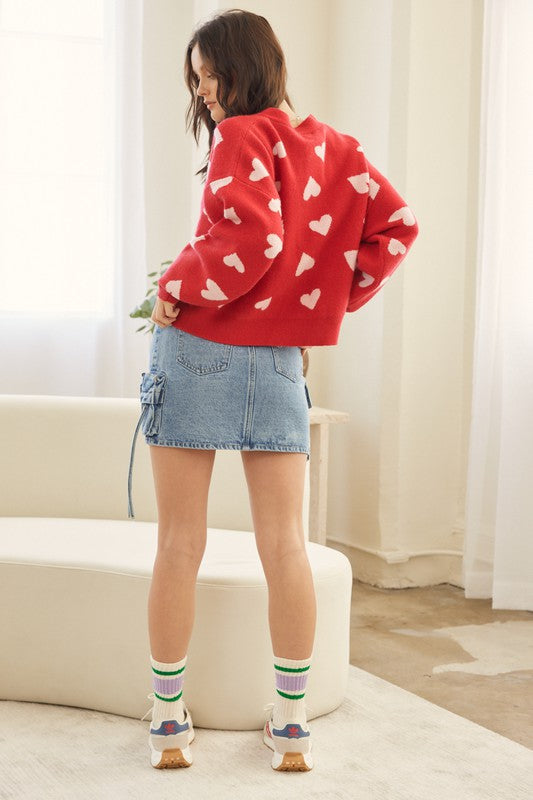 Lovely Heart Button Up Cardigan
