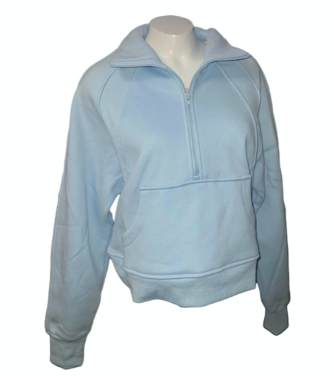 Sky Half Zip Sweater With Pockets