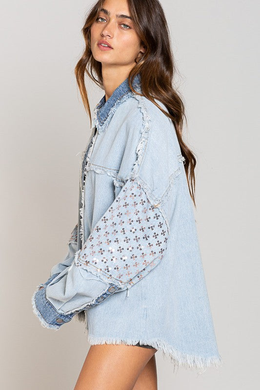Sparkle Selena Denim Shacket